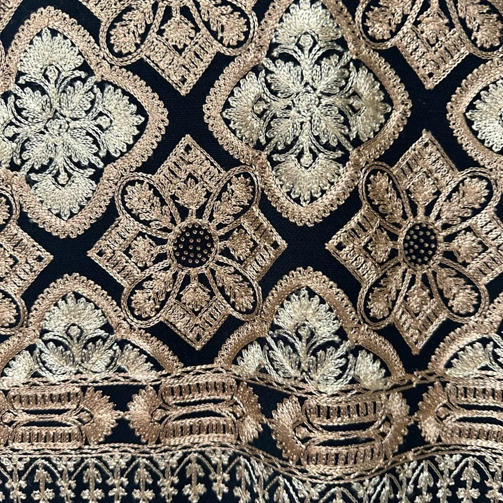 Black Kashmiri Tilla Embroidered Pashmina Shawl | Gold Embroidered Wrap